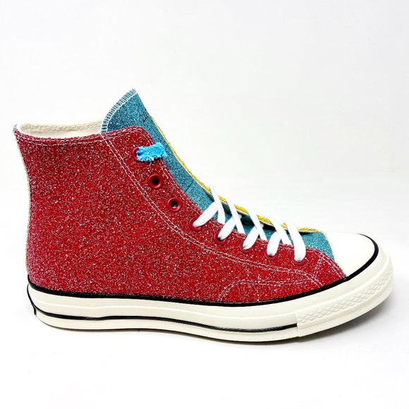 Converse Shoes - Converse Chuck 70 Hi JW Anderson Glitter Barbados Cherry Red Womens 164694C